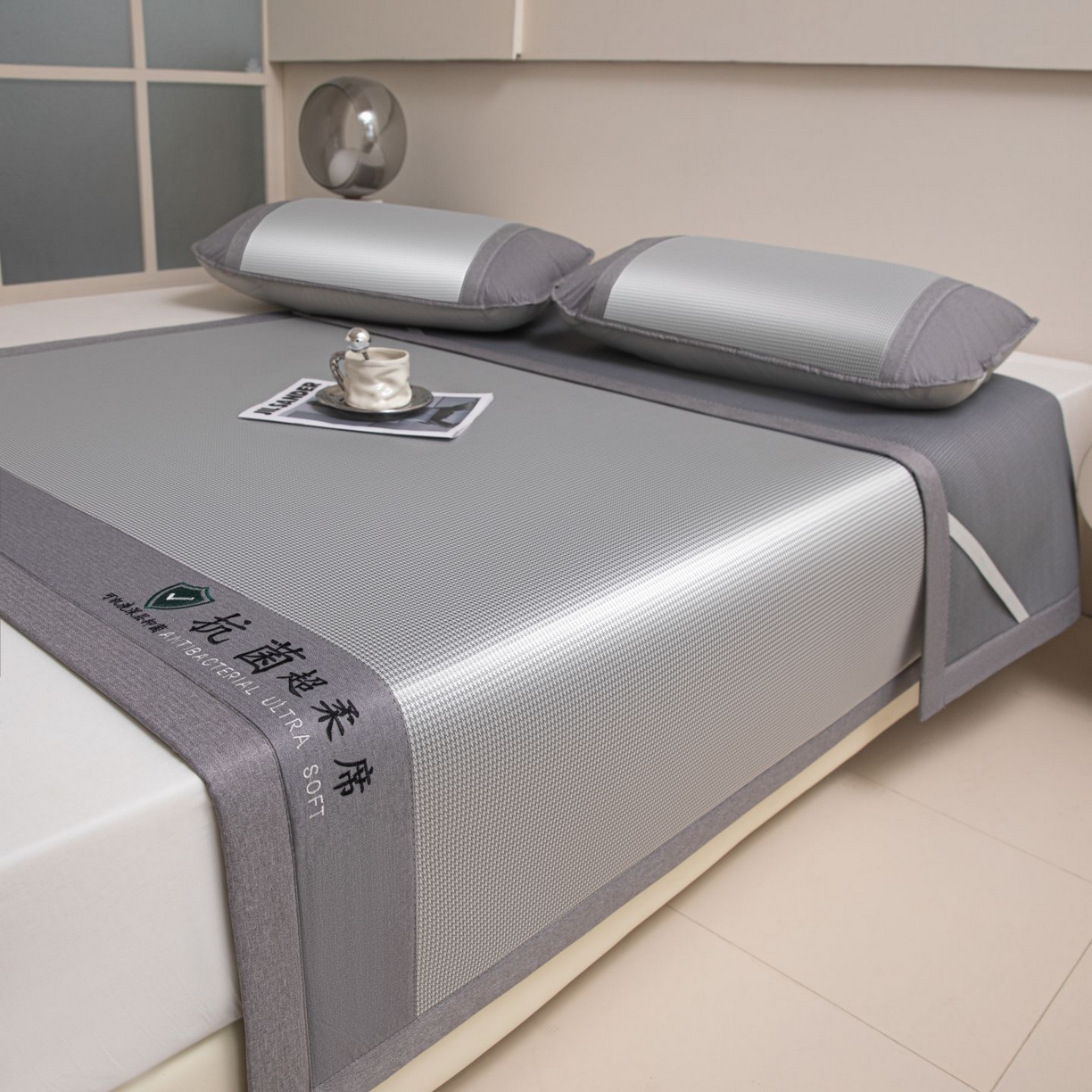 91家纺网 家纺一手货源 找家纺 航途席业 2026新款抗菌超柔席 灰色