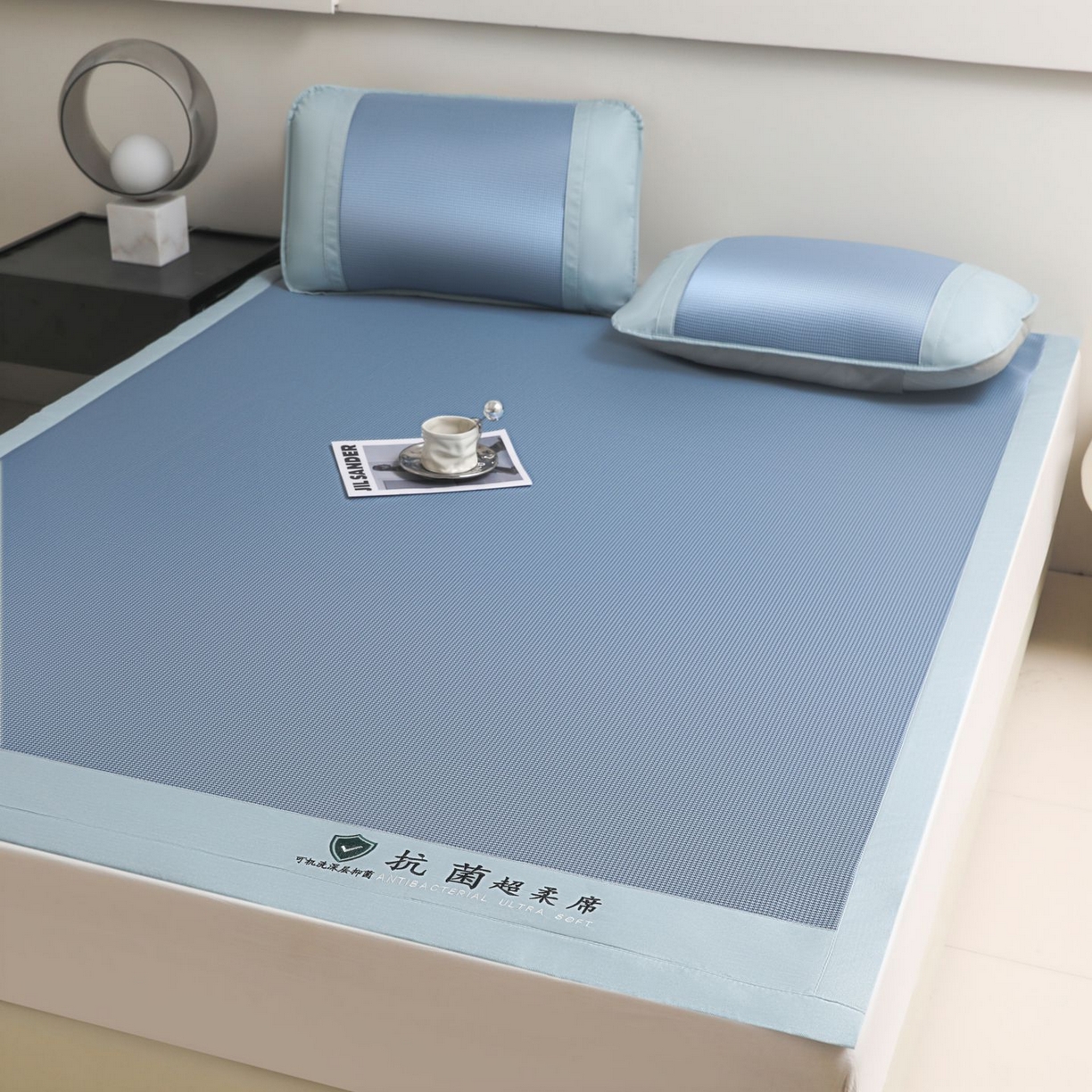 91家纺网 家纺一手货源 找家纺 航途席业 2026新款抗菌超柔席 蓝色