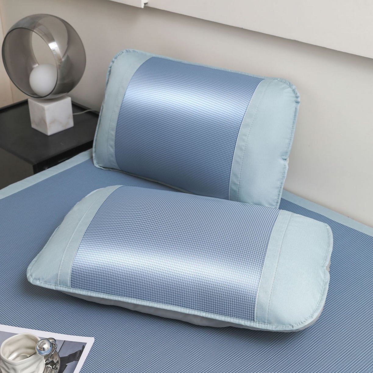 91家纺网 家纺一手货源 找家纺 航途席业 2026新款抗菌超柔席 蓝色