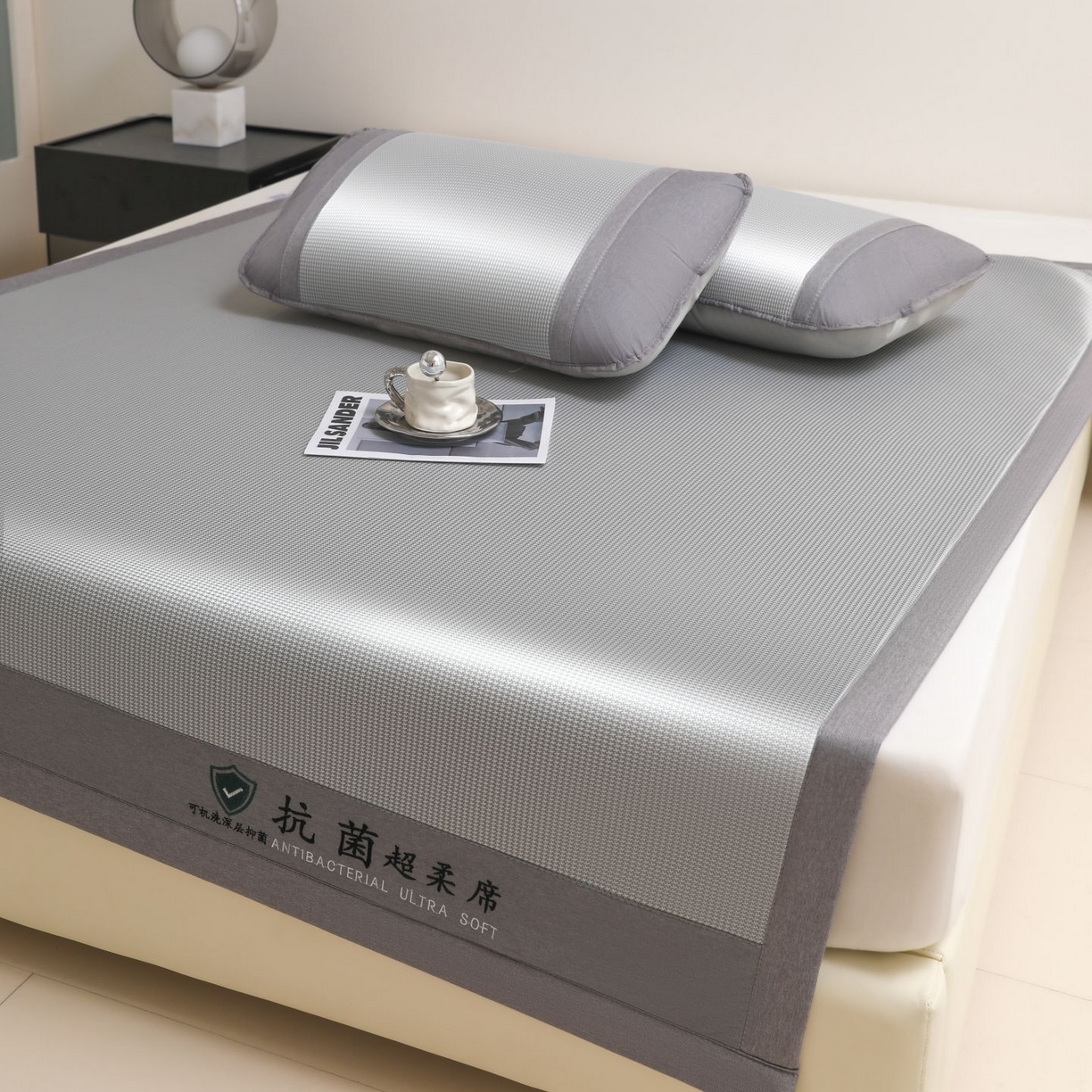 91家纺网 家纺一手货源 找家纺 航途席业 2026新款抗菌超柔席 灰色