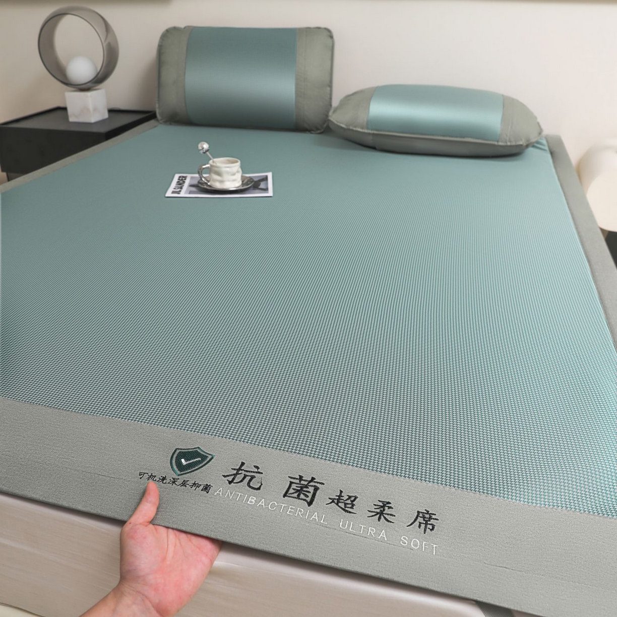 91家纺网 家纺一手货源 找家纺 航途席业 2026新款抗菌超柔席 绿色