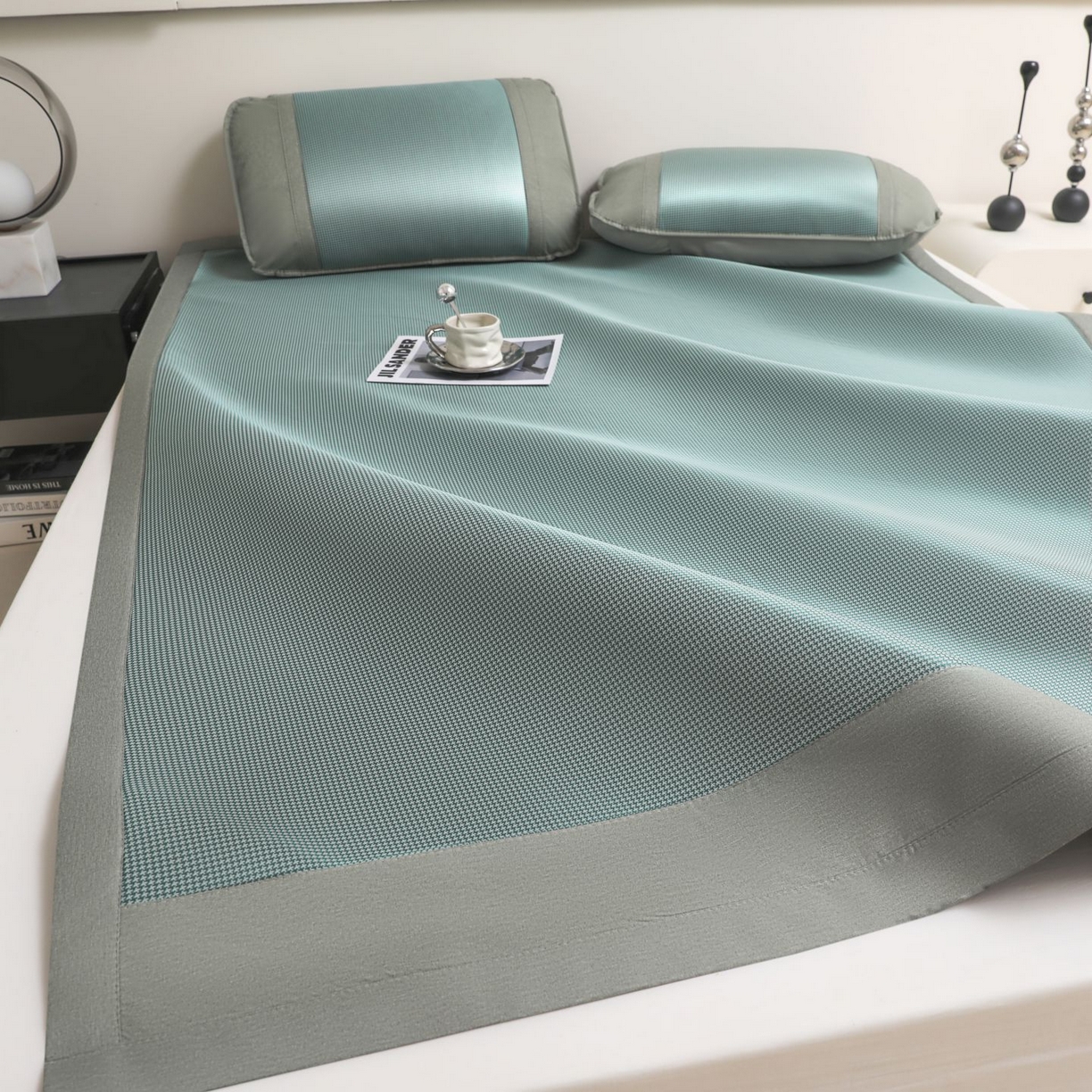 91家纺网 家纺一手货源 找家纺 航途席业 2026新款抗菌超柔席 绿色