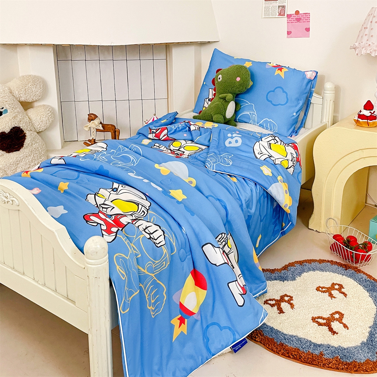 91家纺网 家纺一手货源 找家纺 名兮家居 2026新款A类经典奥特曼三丽鸥儿童针织棉夏凉被空调被【含防伪标】 针织夏被-光线王子