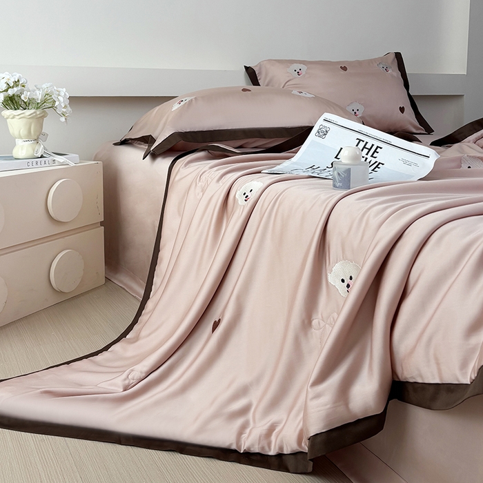 （总）波比可可 2026新款春夏凉感莱赛尔60支兰精天丝绣花夏被四件套