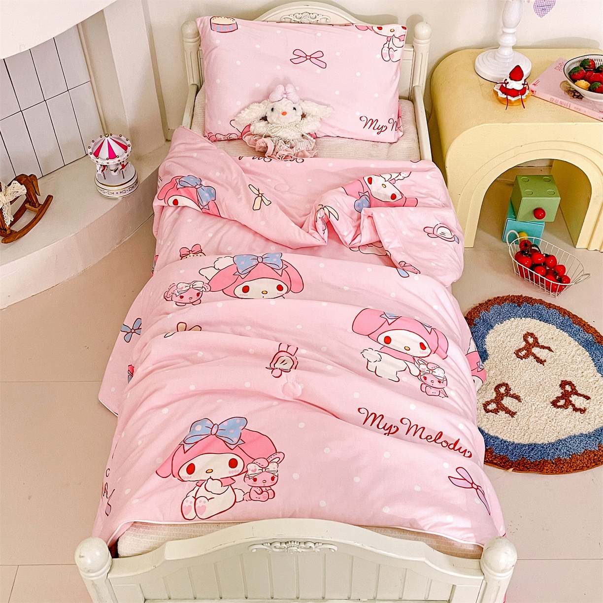 91家纺网 家纺一手货源 找家纺 名兮家居 2026新款A类经典奥特曼三丽鸥儿童针织棉夏凉被空调被【含防伪标】 针织夏被-魔法美乐蒂