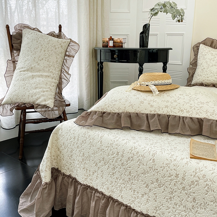 91家纺网 家纺一手货源 找家纺 （总）金绣美居 2026新款PE高分子凉感席聚乙烯冰感床裙款凉席三件套-韩式系列