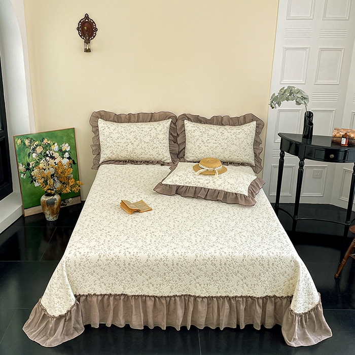 91家纺网 家纺一手货源 找家纺 （总）金绣美居 2026新款PE高分子凉感席聚乙烯冰感床裙款凉席三件套-韩式系列,韩恋,花朝,棠梨,星落,迎风,郁香