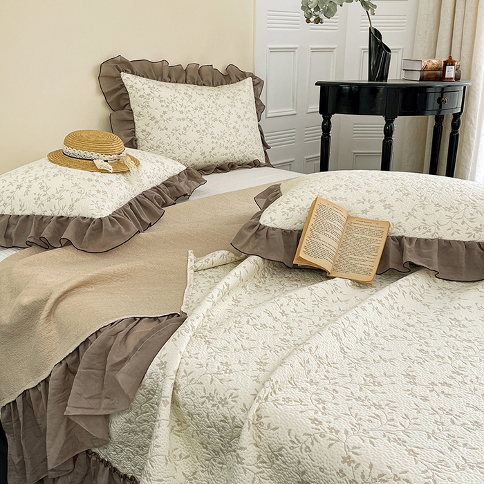 91家纺网 家纺一手货源 找家纺 （总）金绣美居 2026新款PE高分子凉感席聚乙烯冰感床裙款凉席三件套-韩式系列