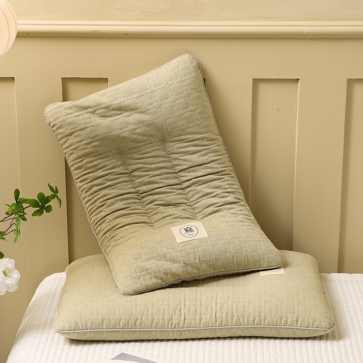 91家纺网 家纺一手货源 找家纺 （总）梦叶草 2026新款夹棉分区护颈荞麦枕