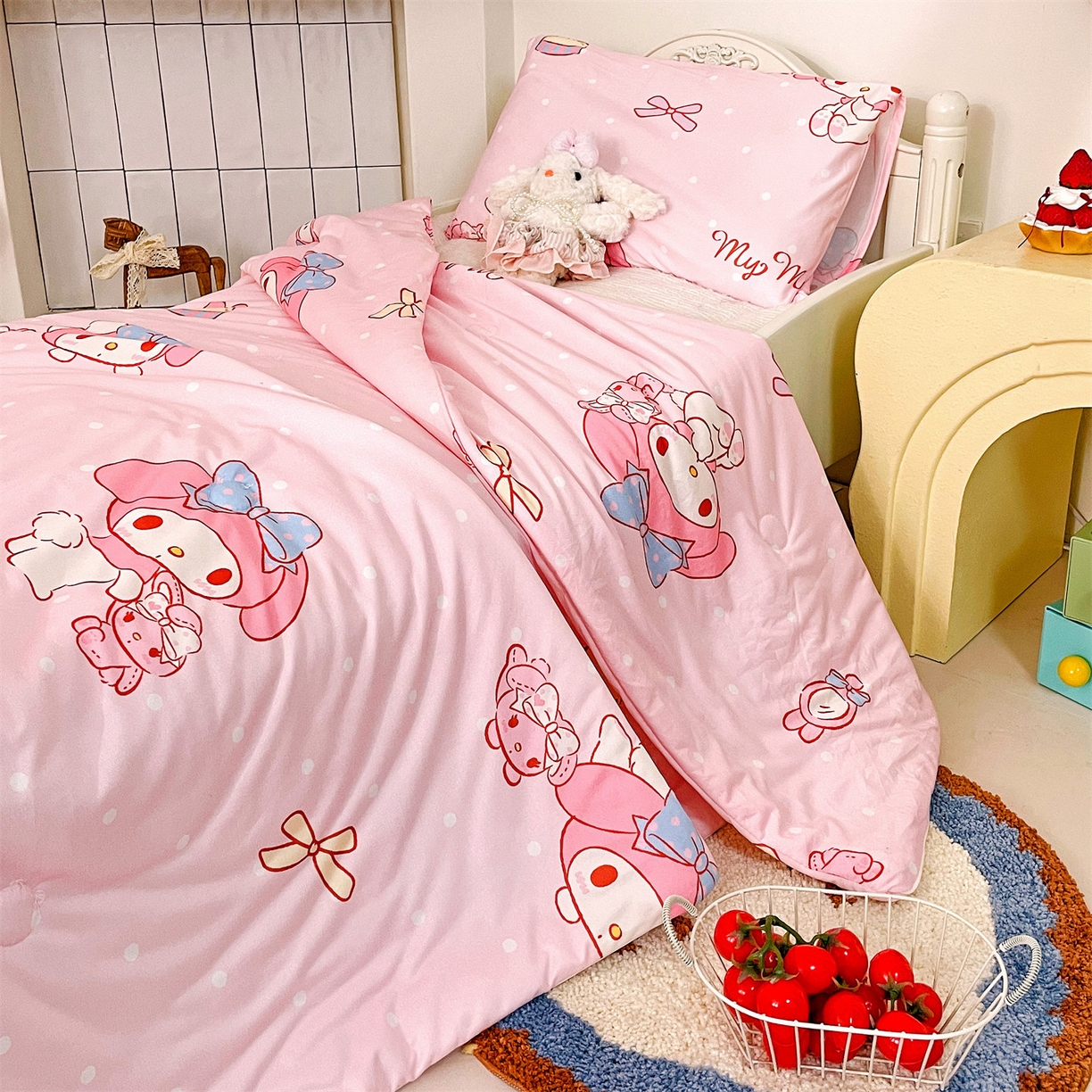 91家纺网 家纺一手货源 找家纺 名兮家居 2026新款A类经典奥特曼三丽鸥儿童针织棉夏凉被空调被【含防伪标】 针织夏被-魔法美乐蒂