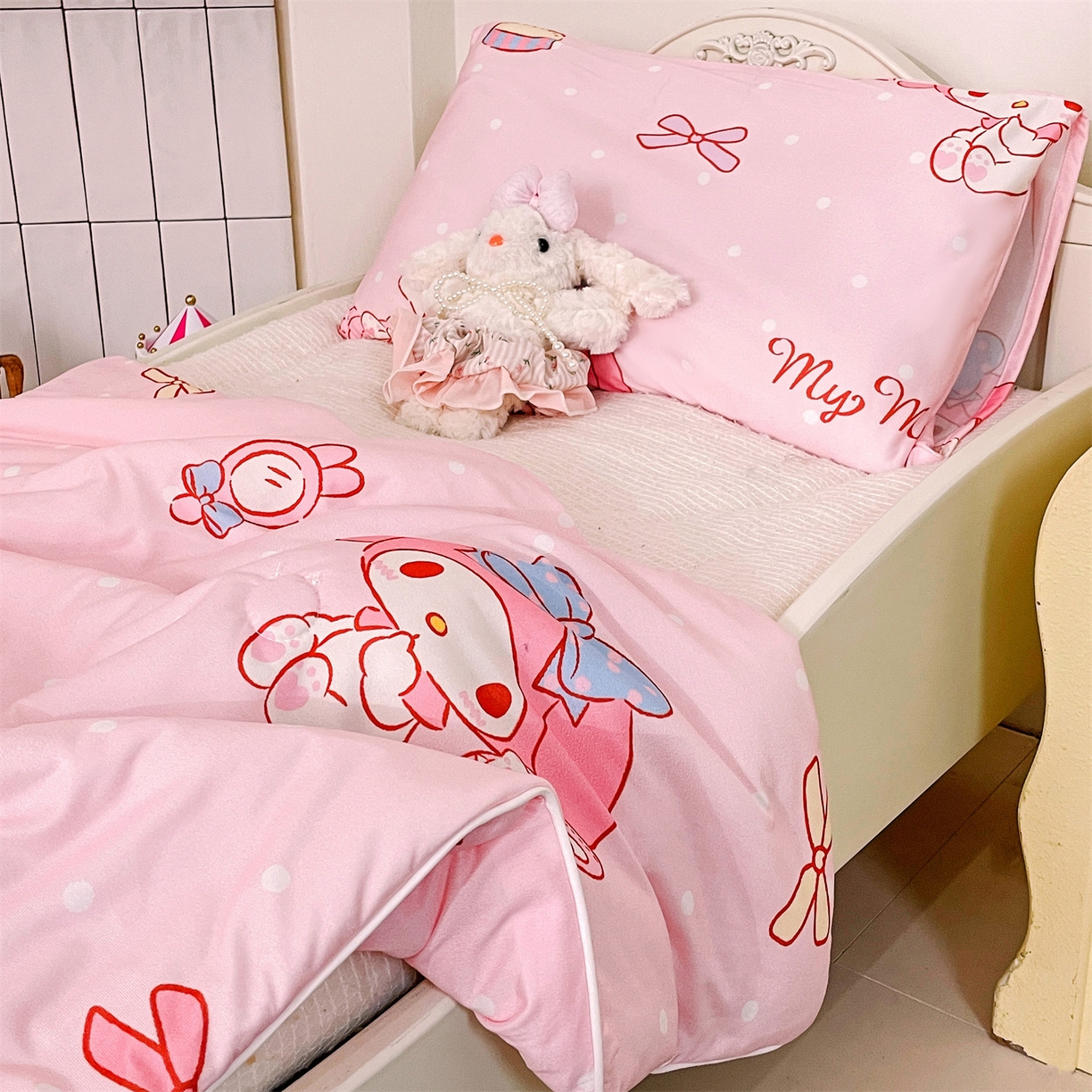 91家纺网 家纺一手货源 找家纺 名兮家居 2026新款A类经典奥特曼三丽鸥儿童针织棉夏凉被空调被【含防伪标】 针织夏被-魔法美乐蒂