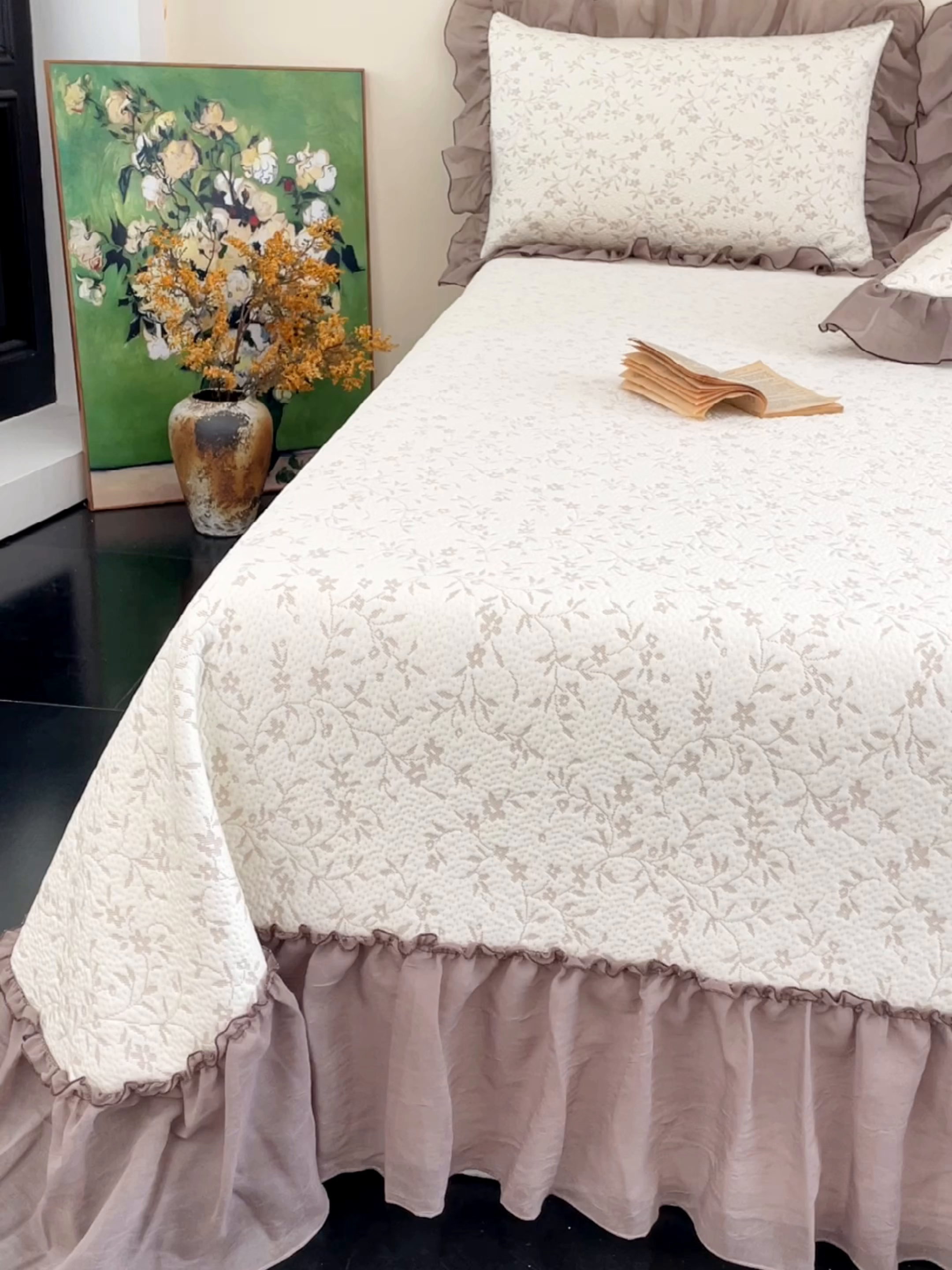 91家纺网 家纺一手货源 找家纺 （总）金绣美居 2026新款PE高分子凉感席聚乙烯冰感床裙款凉席三件套-韩式系列