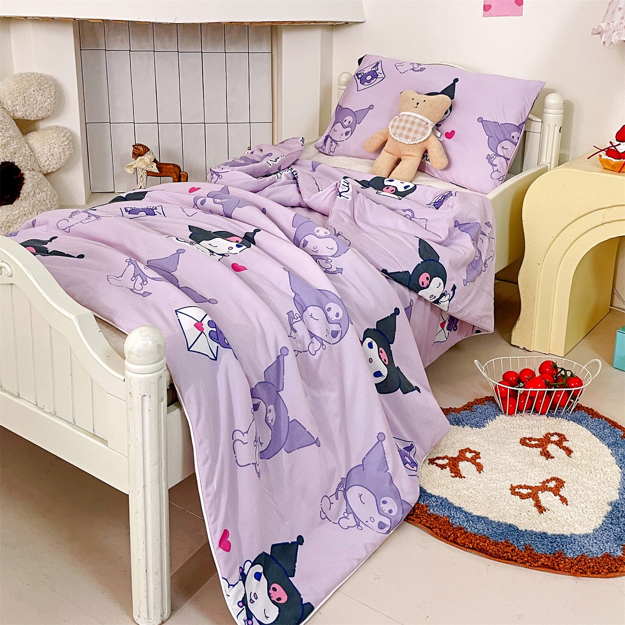 91家纺网 家纺一手货源 找家纺 名兮家居 2026新款A类经典奥特曼三丽鸥儿童针织棉夏凉被空调被【含防伪标】 针织夏被-情书库洛米