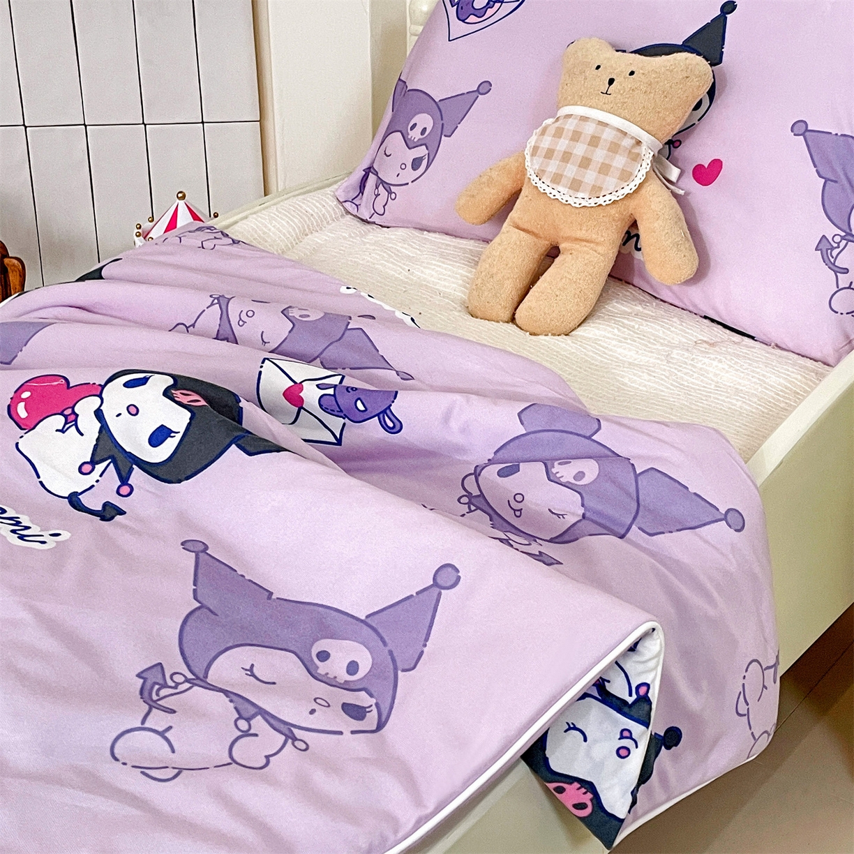 91家纺网 家纺一手货源 找家纺 名兮家居 2026新款A类经典奥特曼三丽鸥儿童针织棉夏凉被空调被【含防伪标】 针织夏被-情书库洛米