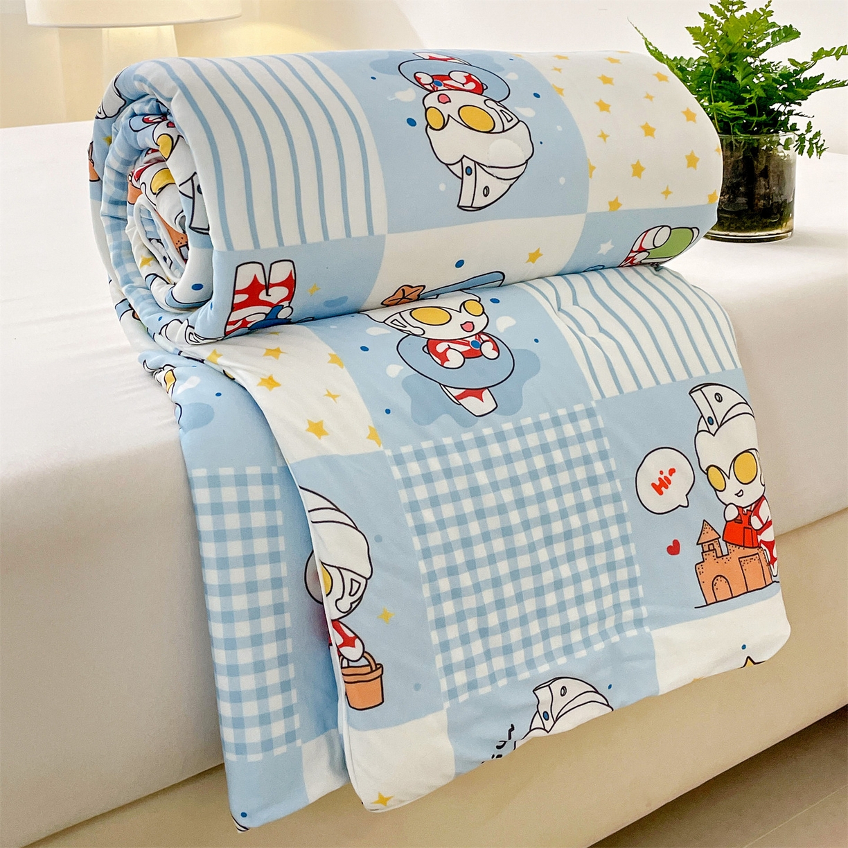 名兮家居 2026新款A类经典奥特曼三丽鸥儿童针织棉夏凉被空调被【含防伪标】 针织夏被-小小艾斯