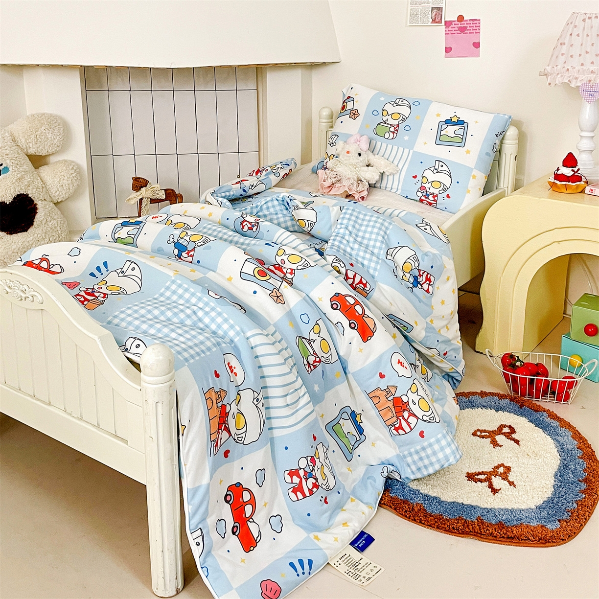 91家纺网 家纺一手货源 找家纺 名兮家居 2026新款A类经典奥特曼三丽鸥儿童针织棉夏凉被空调被【含防伪标】 针织夏被-小小艾斯