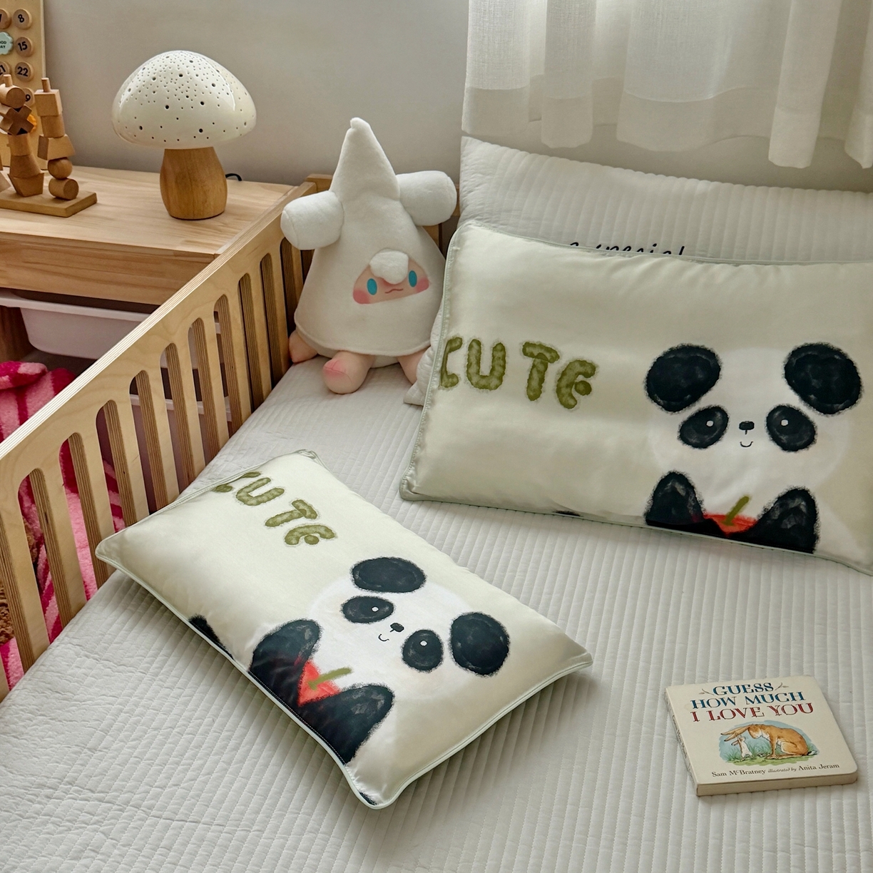 91家纺网 家纺一手货源 找家纺 萌宝家纺 2026新款60S兰精天丝儿童枕套幼儿园枕头枕芯（ins水彩卡通系列） 水彩-熊猫