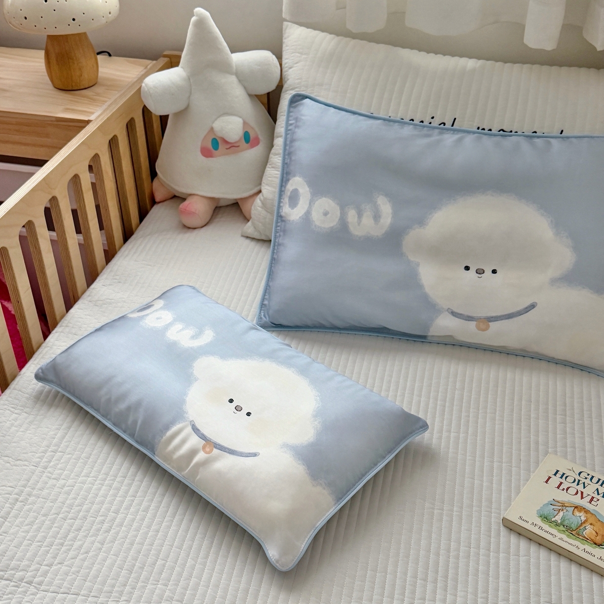 91家纺网 家纺一手货源 找家纺 萌宝家纺 2026新款60S兰精天丝儿童枕套幼儿园枕头枕芯（ins水彩卡通系列） 水彩-韩系小狗