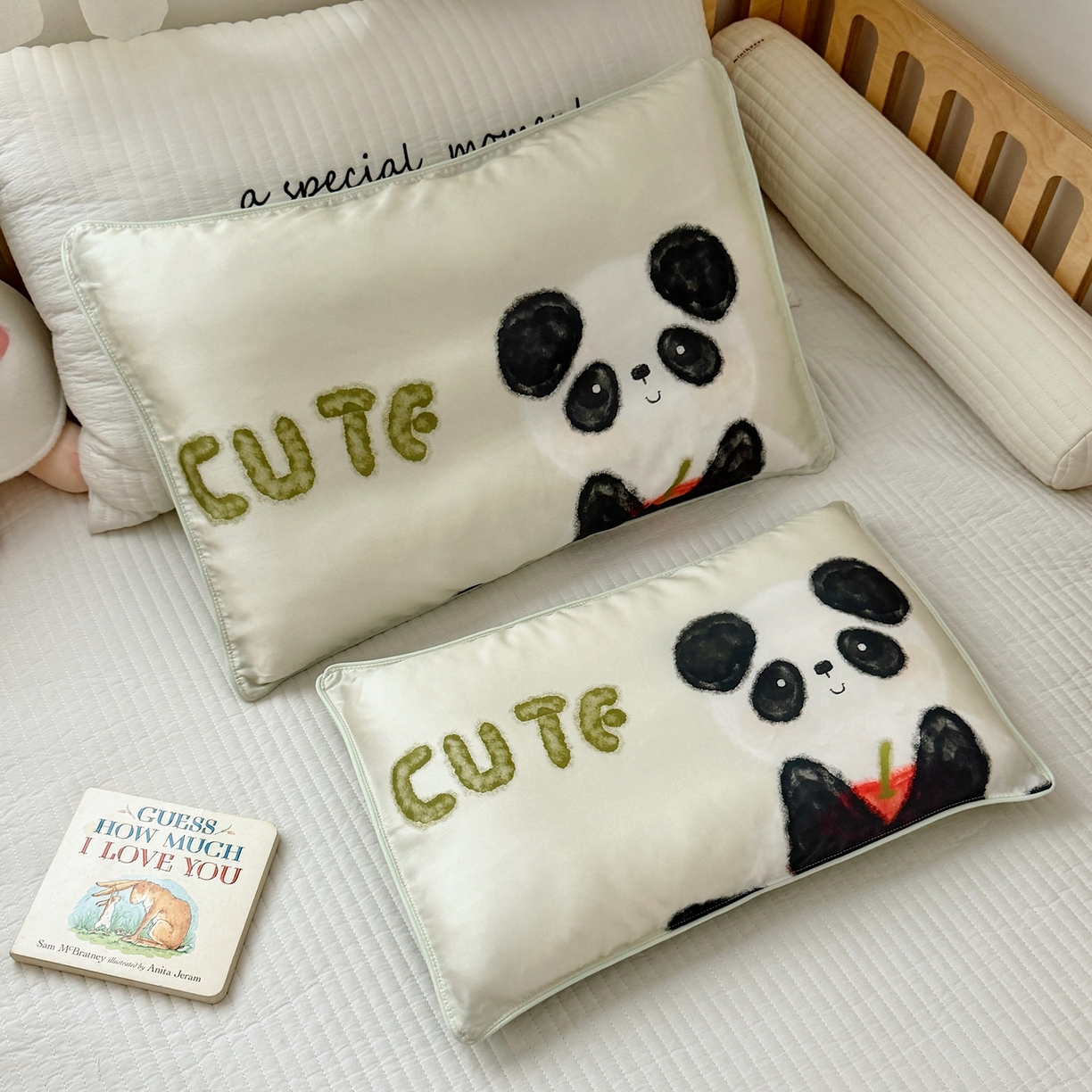 91家纺网 家纺一手货源 找家纺 萌宝家纺 2026新款60S兰精天丝儿童枕套幼儿园枕头枕芯（ins水彩卡通系列） 水彩-熊猫