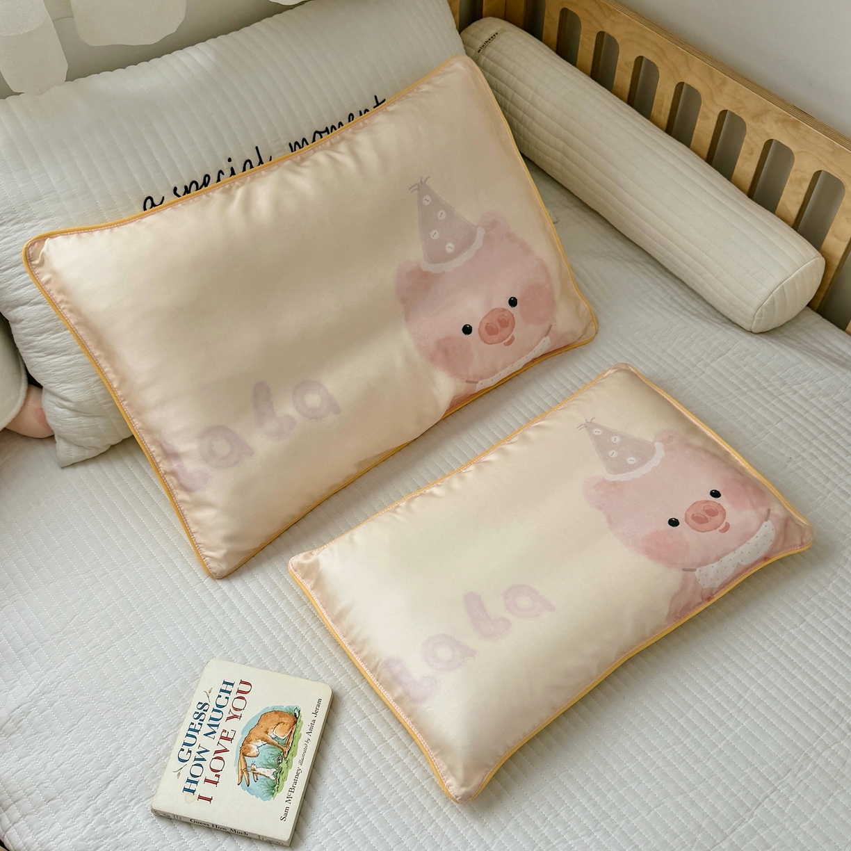 91家纺网 家纺一手货源 找家纺 萌宝家纺 2026新款60S兰精天丝儿童枕套幼儿园枕头枕芯（ins水彩卡通系列） 水彩-小猪