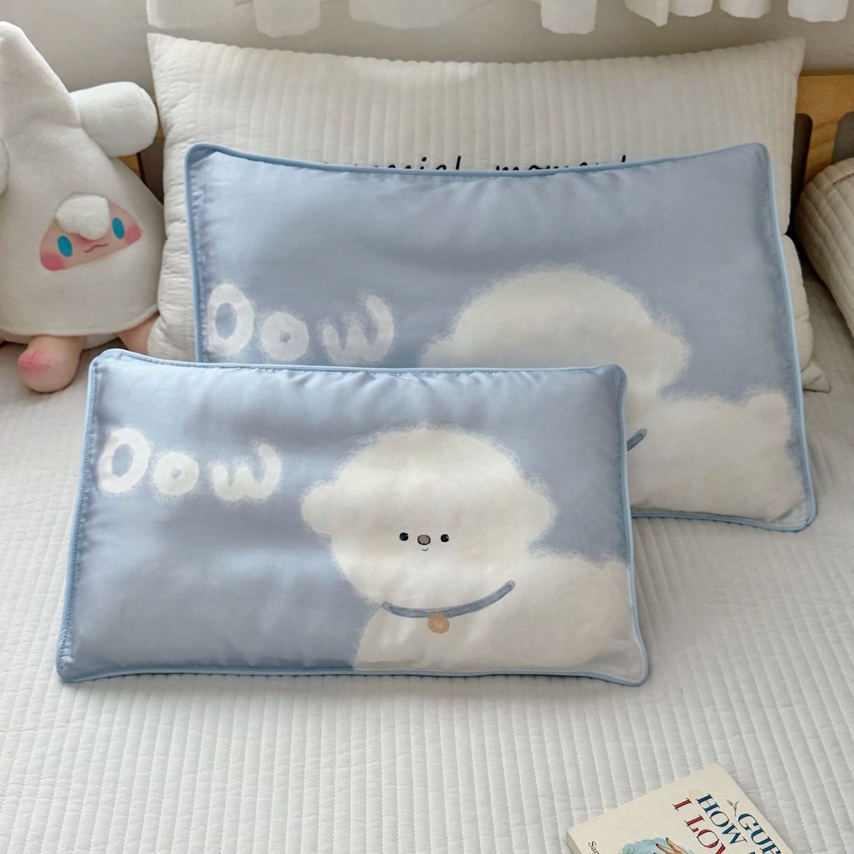 萌宝家纺 2026新款60S兰精天丝儿童枕套幼儿园枕头枕芯（ins水彩卡通系列） 水彩-韩系小狗
