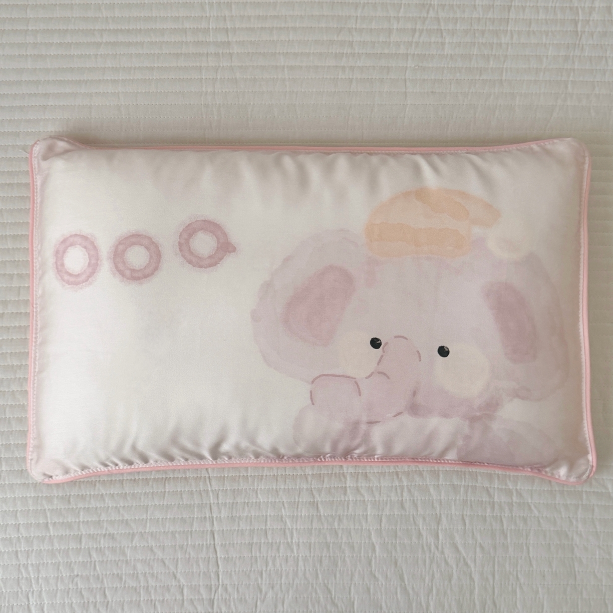 91家纺网 家纺一手货源 找家纺 萌宝家纺 2026新款60S兰精天丝儿童枕套幼儿园枕头枕芯（ins水彩卡通系列） 水彩-小象