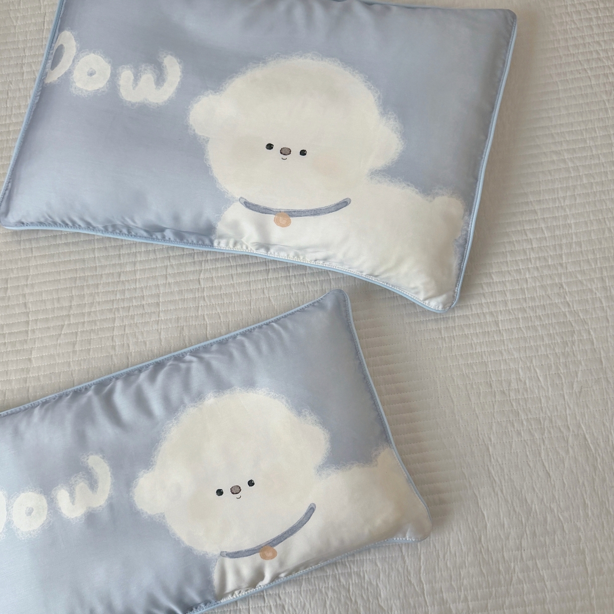 91家纺网 家纺一手货源 找家纺 萌宝家纺 2026新款60S兰精天丝儿童枕套幼儿园枕头枕芯（ins水彩卡通系列） 水彩-韩系小狗