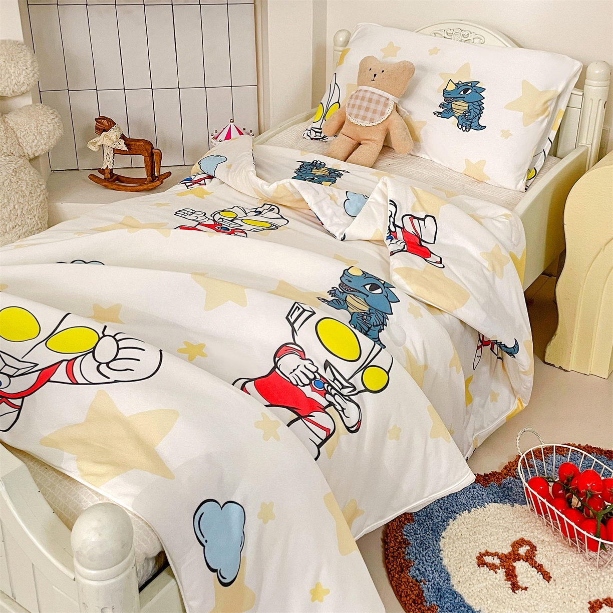 91家纺网 家纺一手货源 找家纺 名兮家居 2026新款A类经典奥特曼三丽鸥儿童针织棉夏凉被空调被【含防伪标】 针织夏被-星星奥特曼
