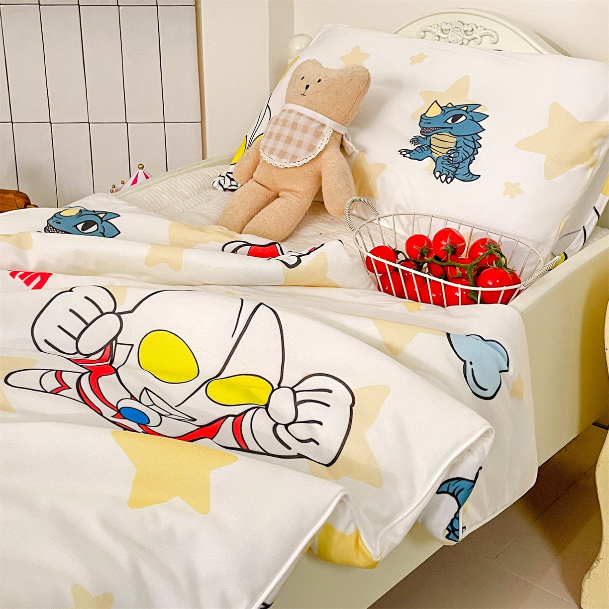 91家纺网 家纺一手货源 找家纺 名兮家居 2026新款A类经典奥特曼三丽鸥儿童针织棉夏凉被空调被【含防伪标】 针织夏被-星星奥特曼