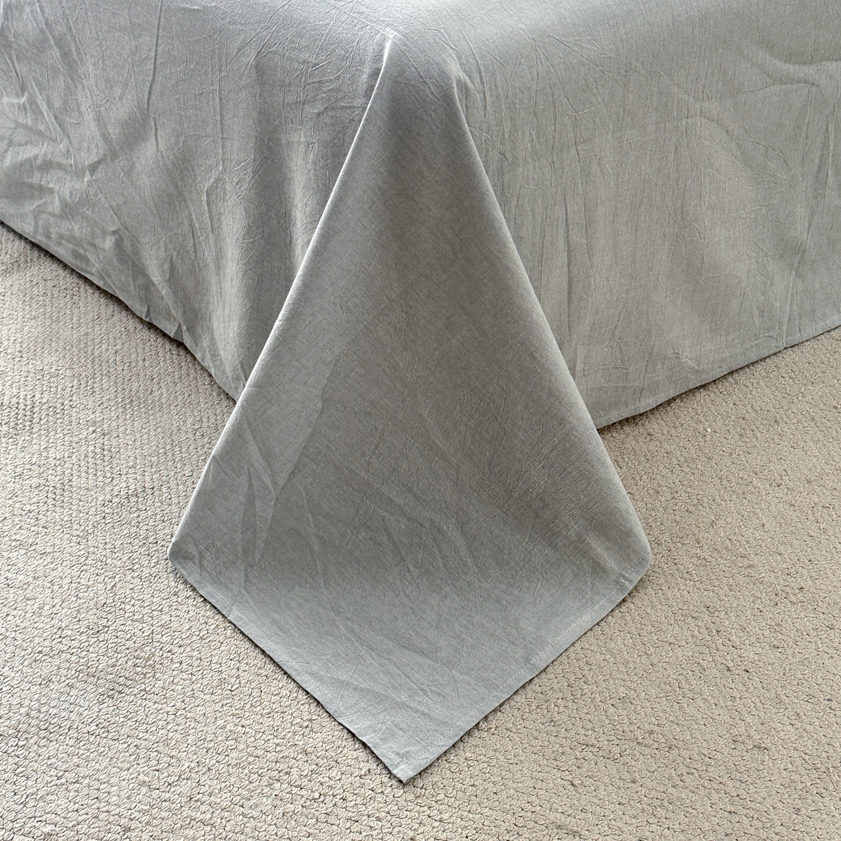 91家纺网 家纺一手货源 找家纺 如一 2026新款A类色织提花全棉双层纱水洗棉夏被夏凉被空调被四件套 浮光灰