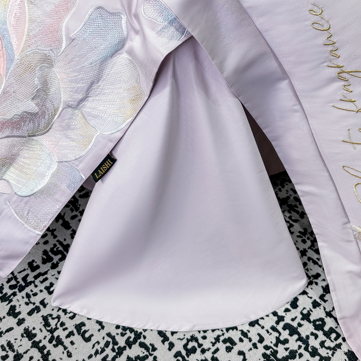 91家纺网 家纺一手货源 找家纺 欣宜家纺 2026春夏新款A类50支贡缎长绒棉纯棉刺绣轻奢绣花四件套-花枝里 花枝里 香芋紫