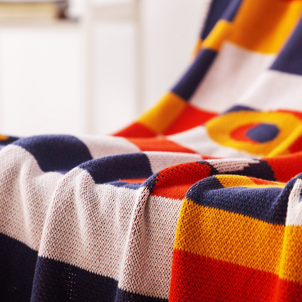 91家纺网 家纺一手货源 找家纺 栩裕纺织 2026新款史努比SNOOPY正版授权独家全棉针织毯多功能针织盖毯 史努比-幻像（黄）