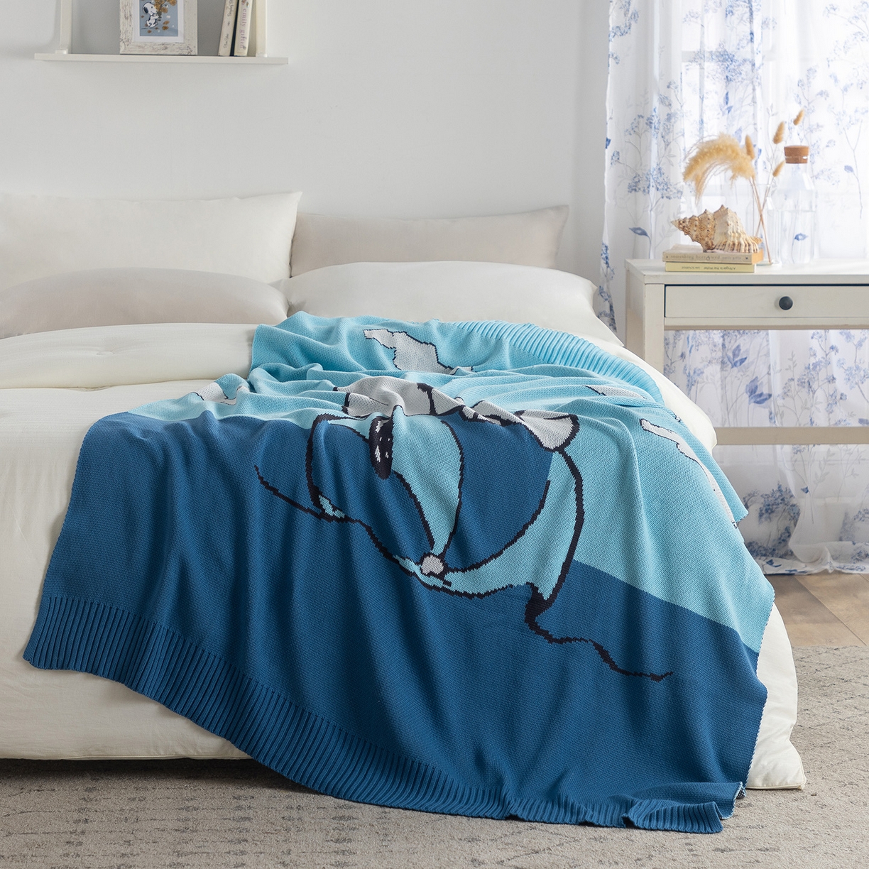 91家纺网 家纺一手货源 找家纺 栩裕纺织 2026新款史努比SNOOPY正版授权独家全棉针织毯多功能针织盖毯 史努比-晴空遐想