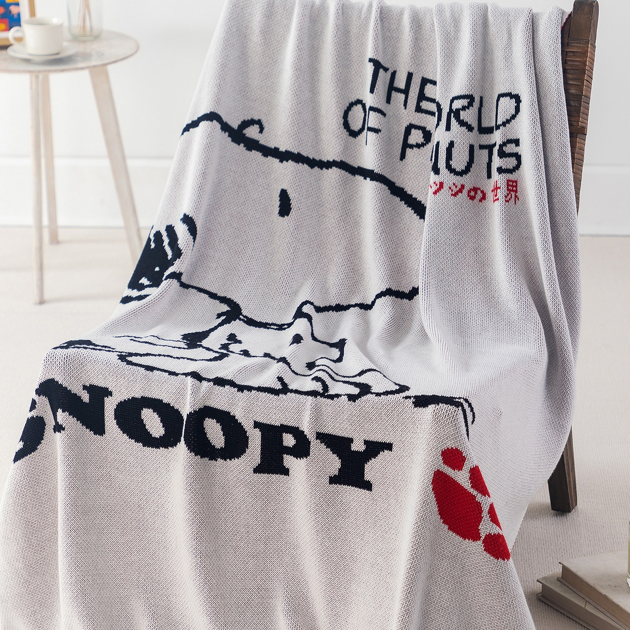 栩裕纺织 2026新款史努比SNOOPY正版授权独家全棉针织毯多功能针织盖毯 史努比-世界限定