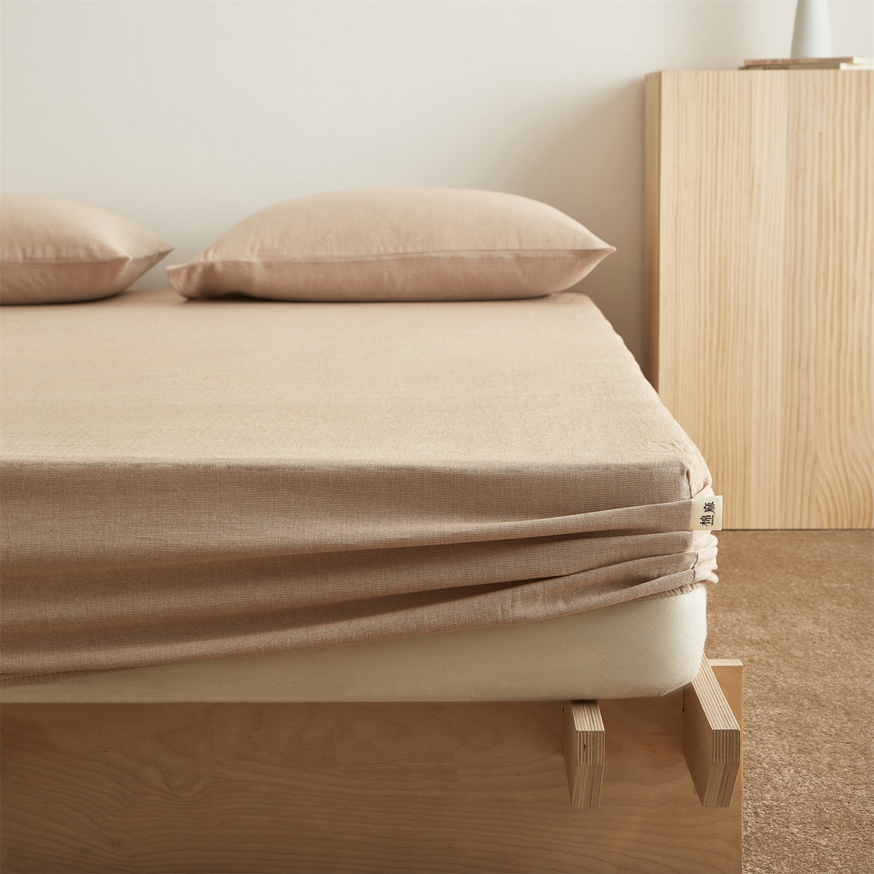 91家纺网 家纺一手货源 找家纺 （总）女子家纺 2026新款纯色水洗棉麻床笠单床笠床笠单件