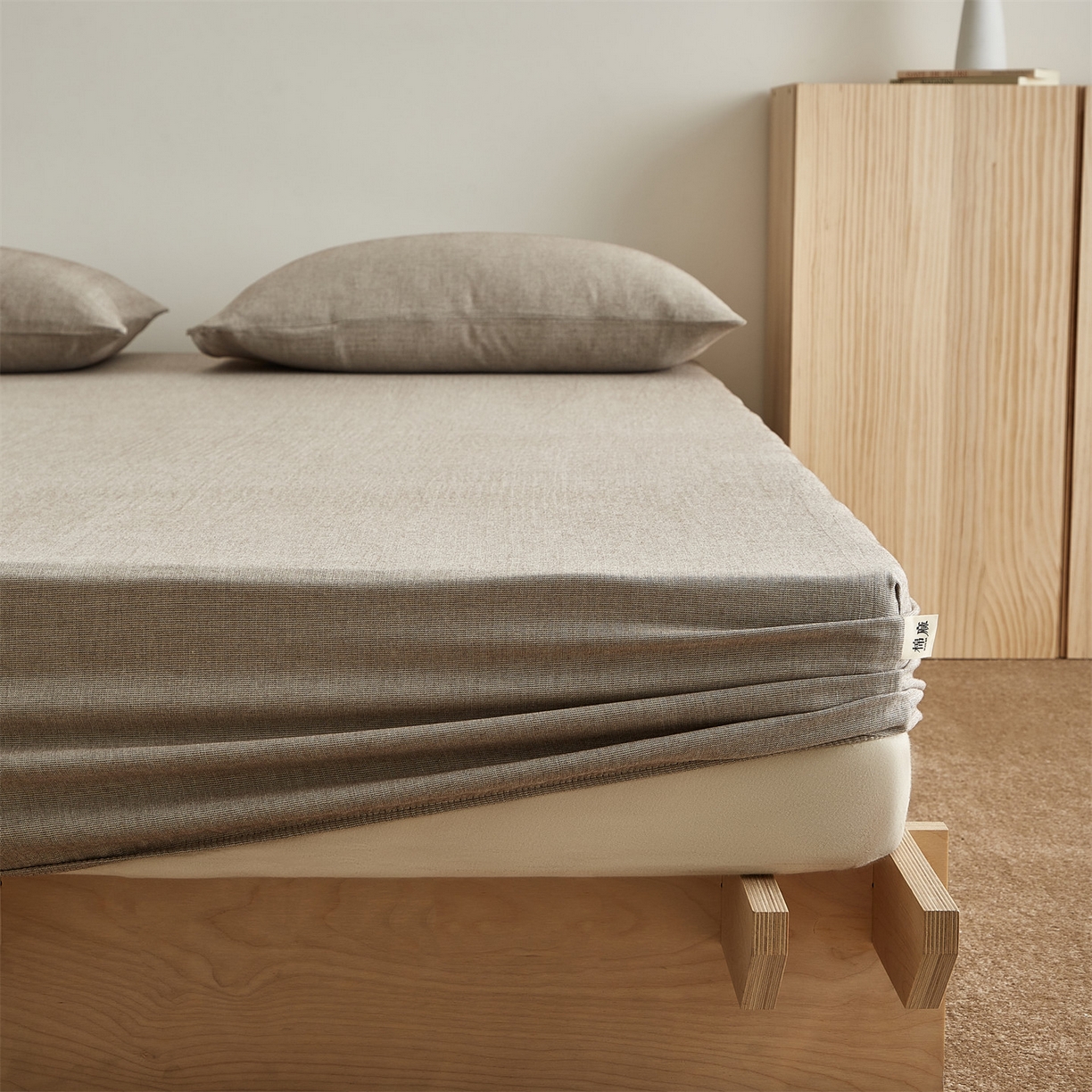 91家纺网 家纺一手货源 找家纺 （总）女子家纺 2026新款纯色水洗棉麻床笠单床笠床笠单件