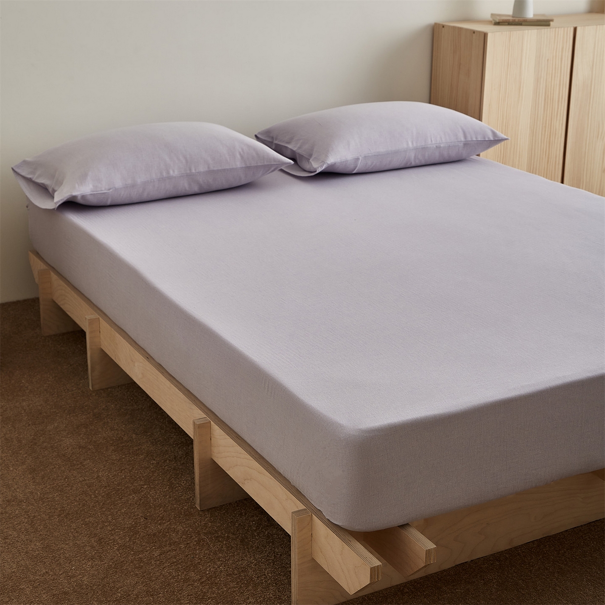 91家纺网 家纺一手货源 找家纺 女子家纺 2026新款纯色水洗棉麻床笠单床笠床笠单件 极光紫