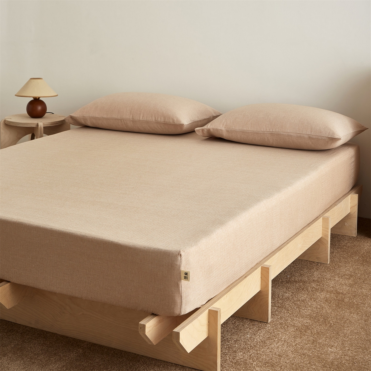 91家纺网 家纺一手货源 找家纺 女子家纺 2026新款纯色水洗棉麻床笠单床笠床笠单件 摩卡棕