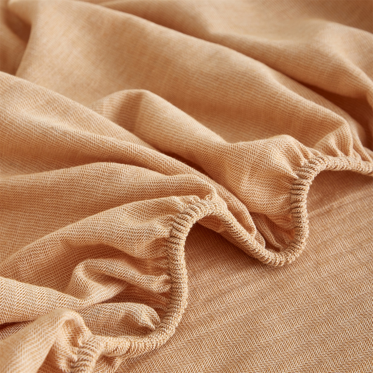 91家纺网 家纺一手货源 找家纺 女子家纺 2026新款纯色水洗棉麻床笠单床笠床笠单件 南瓜橘