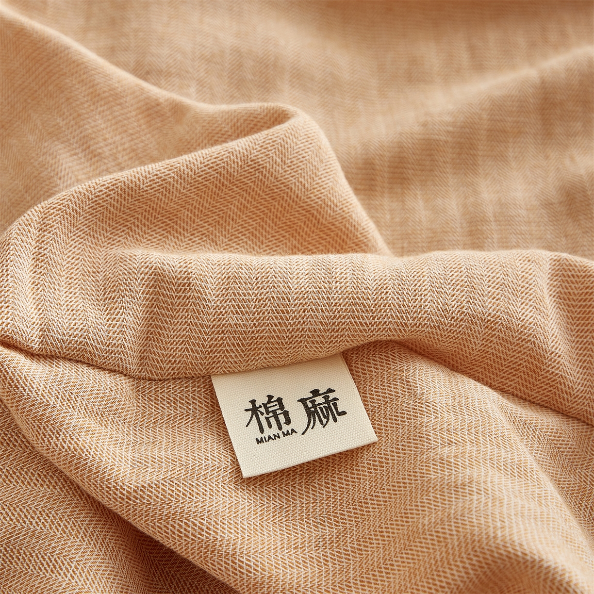 91家纺网 家纺一手货源 找家纺 女子家纺 2026新款纯色水洗棉麻床笠单床笠床笠单件 南瓜橘