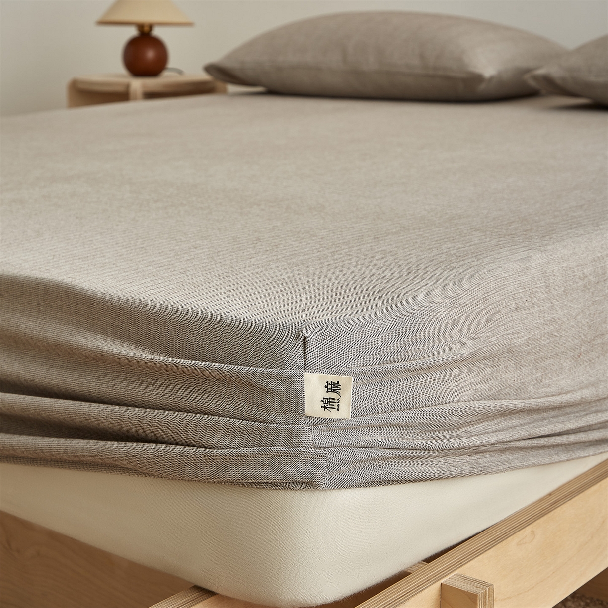 91家纺网 家纺一手货源 找家纺 女子家纺 2026新款纯色水洗棉麻床笠单床笠床笠单件 时空灰