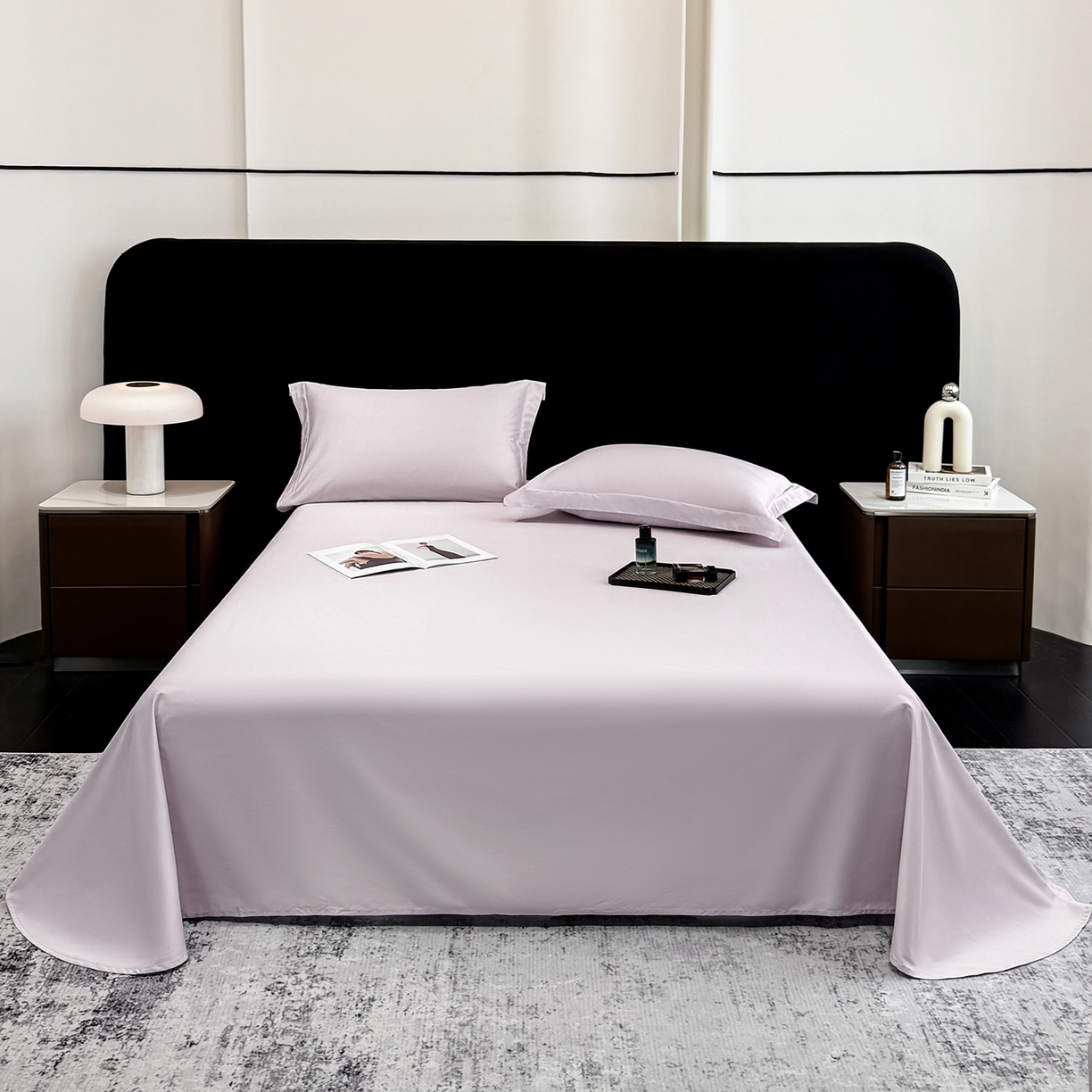 91家纺网 家纺一手货源 找家纺 （总）欣宜家纺 2026春夏新款100支全棉纯棉50x50s贡缎长绒棉纯色素色单品床单 床单单件