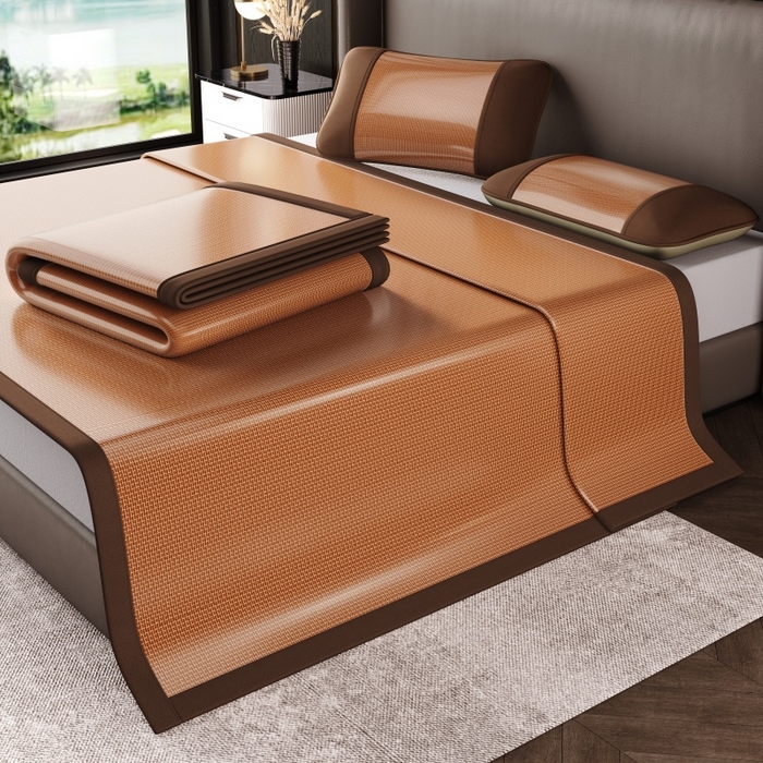 91家纺网 家纺一手货源 找家纺 永旺家纺 2026新款全包双面藤席凉席 步步高