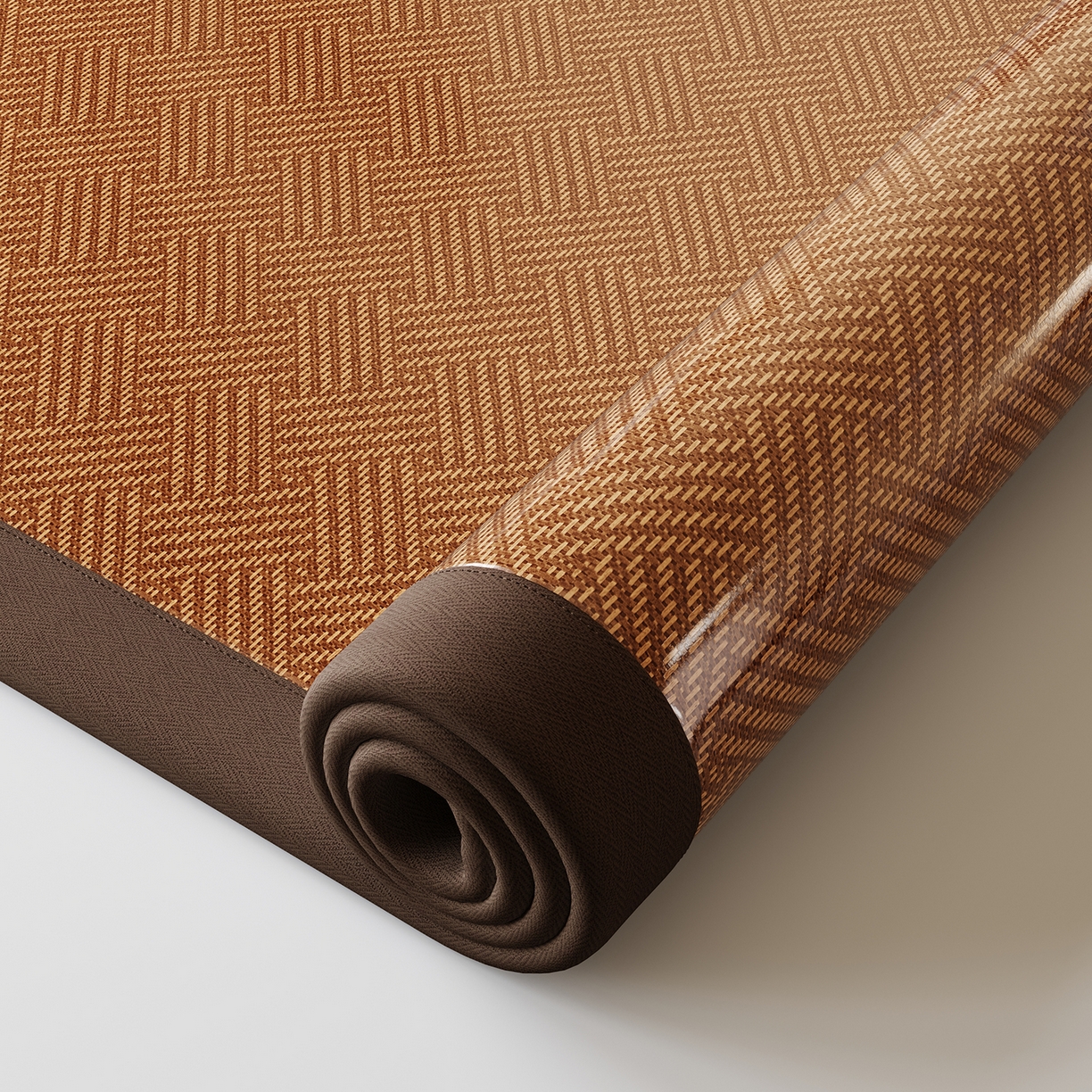 91家纺网 家纺一手货源 找家纺 永旺家纺 2026新款全包双面藤席凉席 饼干花