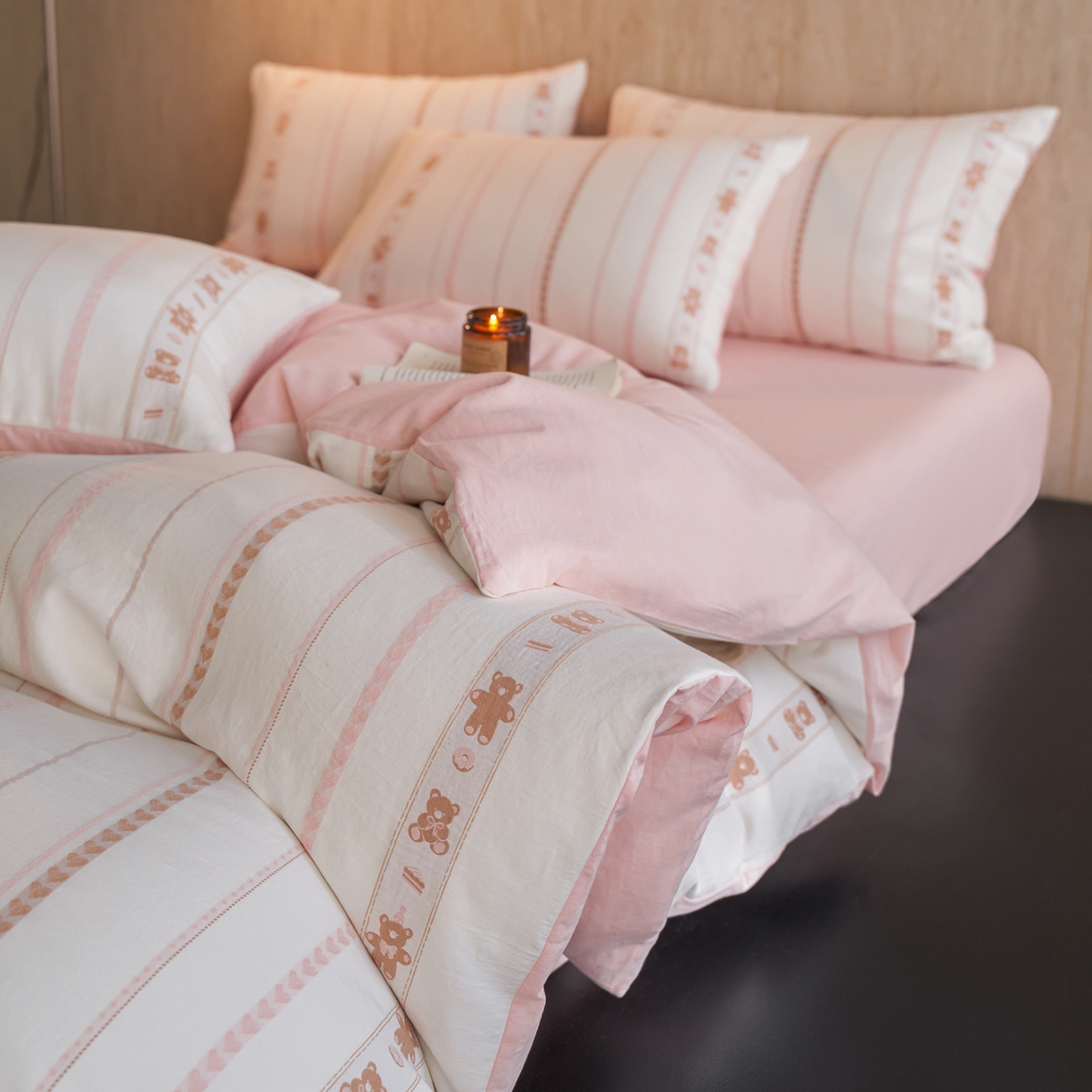 91家纺网 家纺一手货源 找家纺 （总）如一 2026新款全棉纯棉水洗棉卡通色织大提花四件套