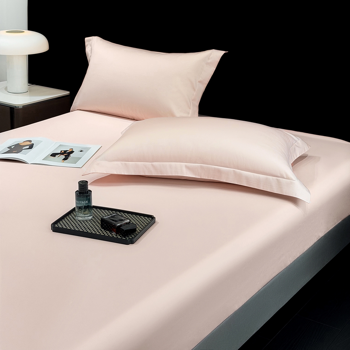 91家纺网 家纺一手货源 找家纺 （总）欣宜家纺 2026春夏新款100支全棉纯棉50x50s贡缎长绒棉纯色素色单品枕套 枕套单件