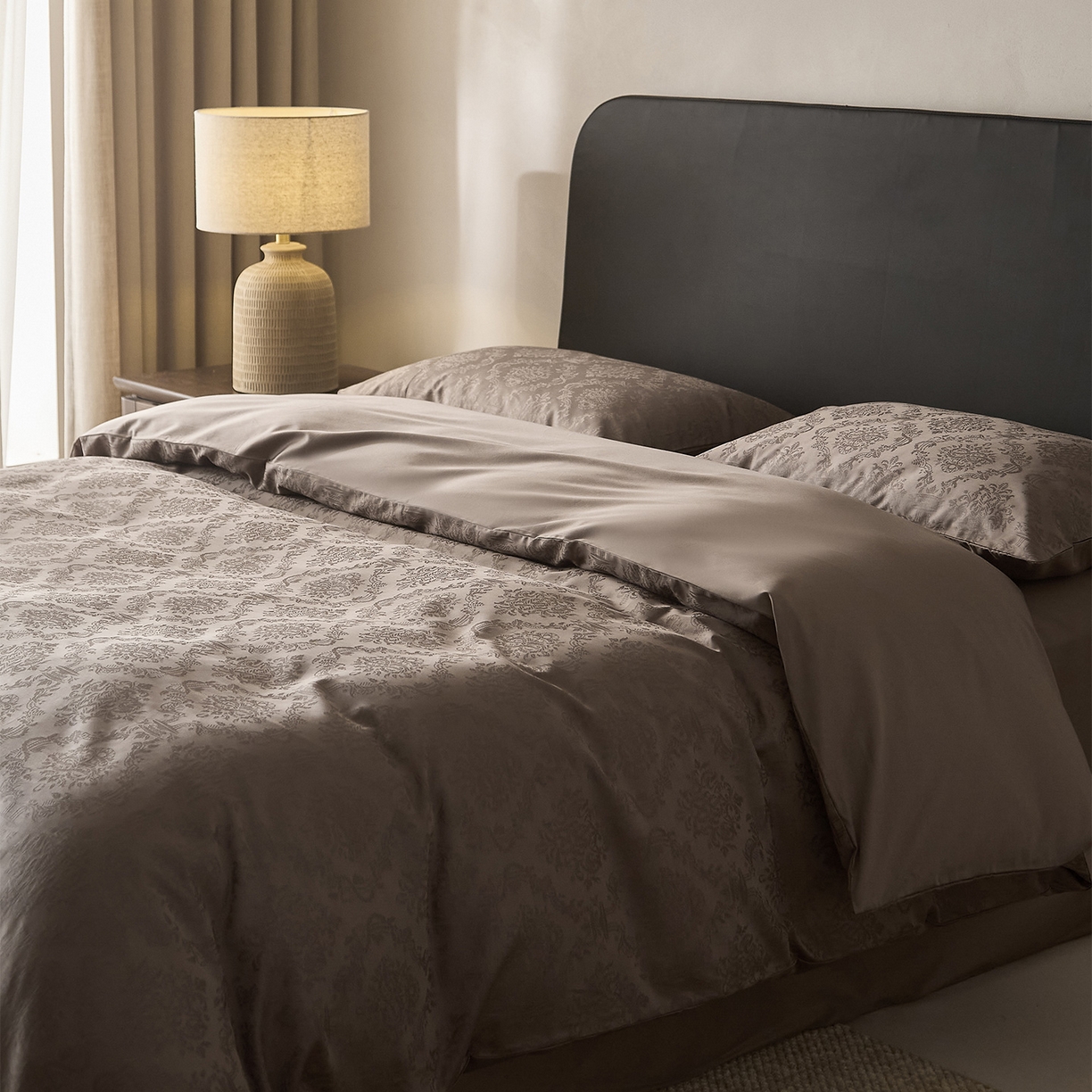 91家纺网 家纺一手货源 找家纺 （总）ONE TWO ONE 121 【会员-20】 【控价商品】【提供买家秀】  2026新款100s50支长绒棉全棉床上用品提花四件套