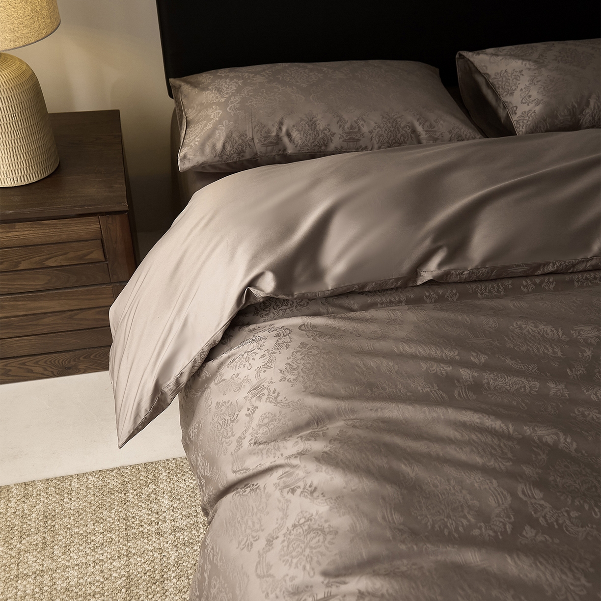 91家纺网 家纺一手货源 找家纺 （总）ONE TWO ONE 121 【会员-20】 【控价商品】【提供买家秀】  2026新款100s50支长绒棉全棉床上用品提花四件套