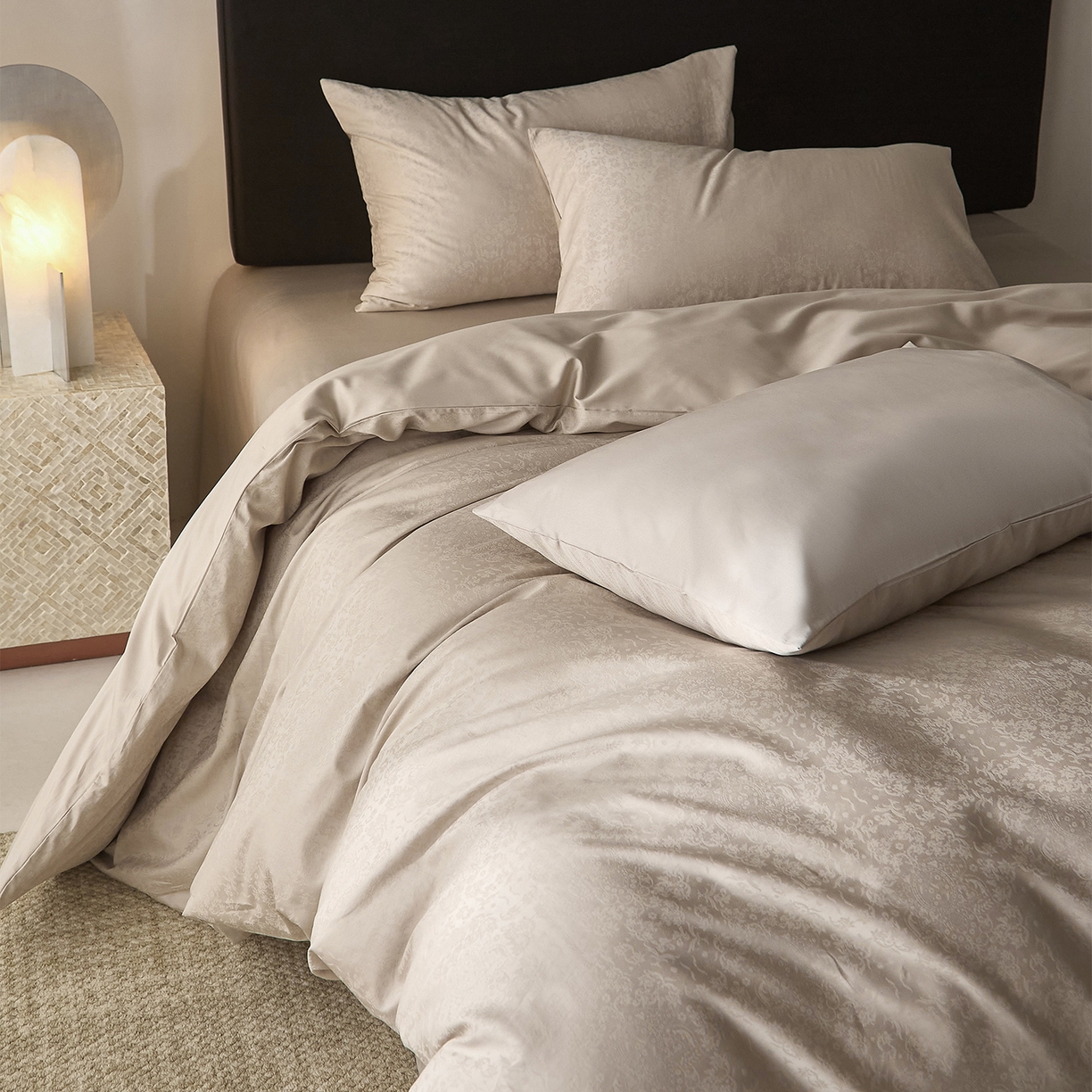 91家纺网 家纺一手货源 找家纺 （总）ONE TWO ONE 121 【会员-20】 【控价商品】【提供买家秀】  2026新款100s50支长绒棉全棉床上用品提花四件套