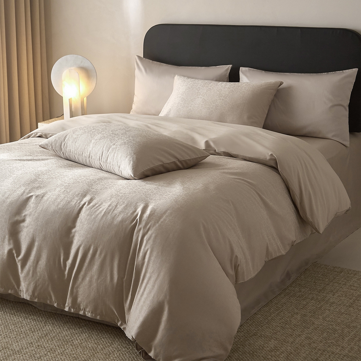 91家纺网 家纺一手货源 找家纺 ONE TWO ONE 121 【会员-20】 【控价商品】【提供买家秀】  2026新款100s50支长绒棉全棉床上用品提花四件套 花间敬亭